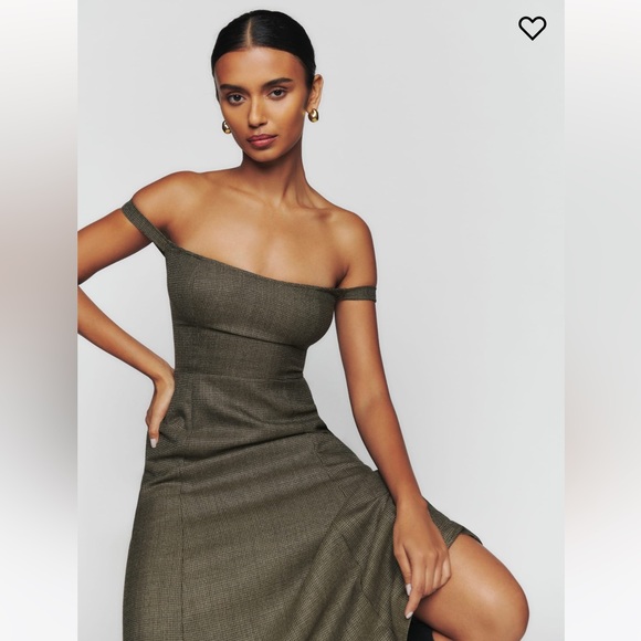 Reformation Stratford check midi dress size 0 BNWT - Picture 2 of 12